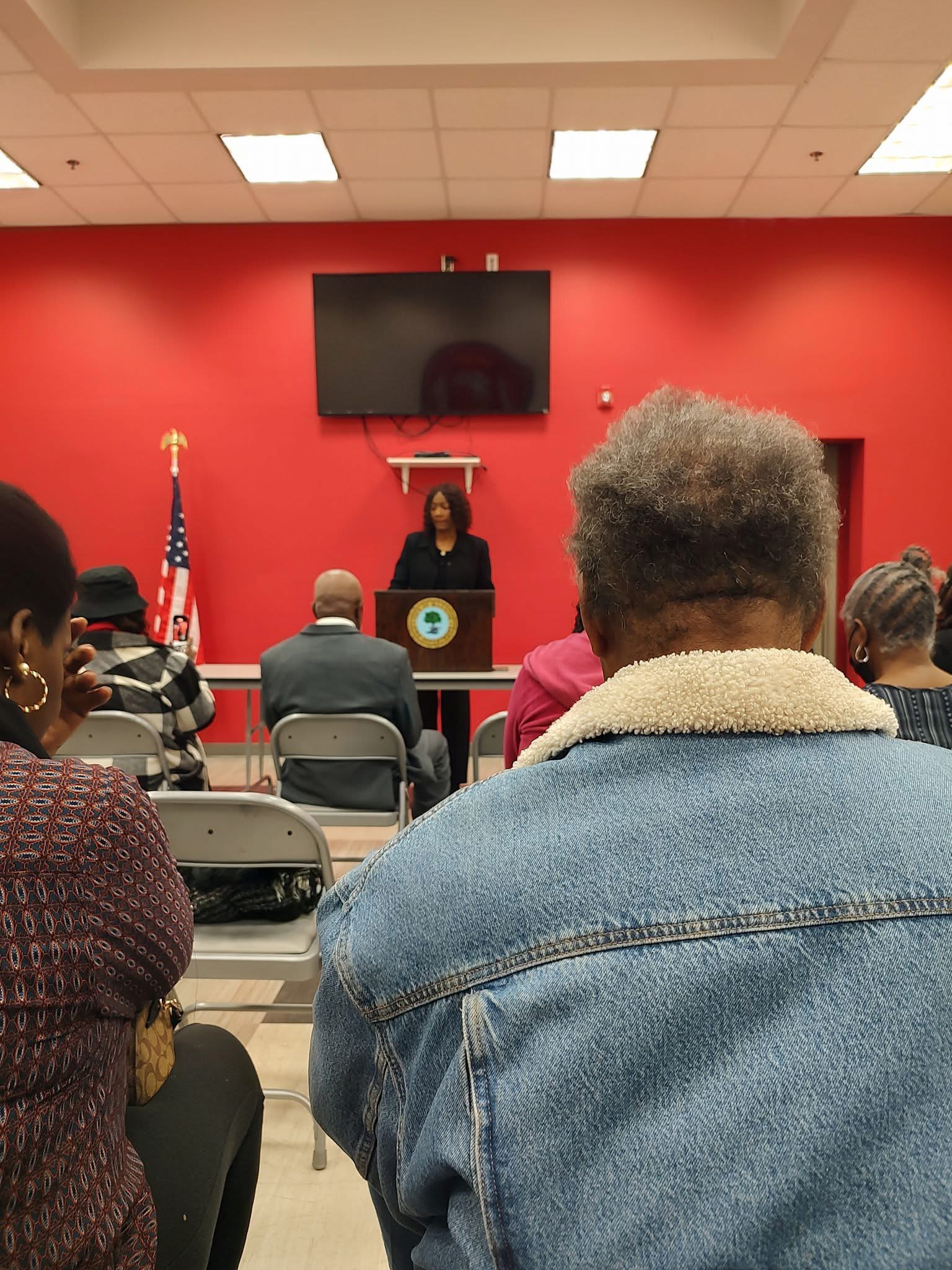 Community town hall with audience